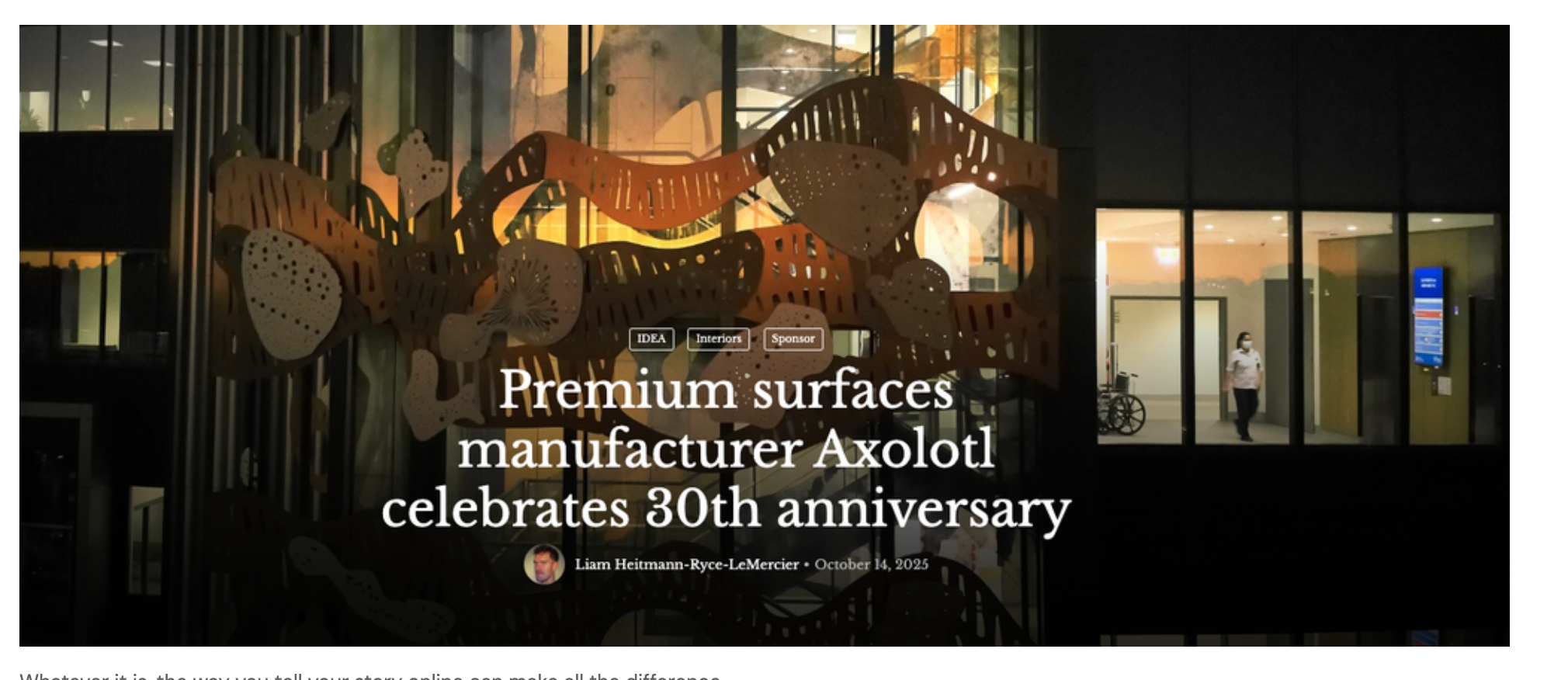 Axolotl celebrates 30 years of material innovation