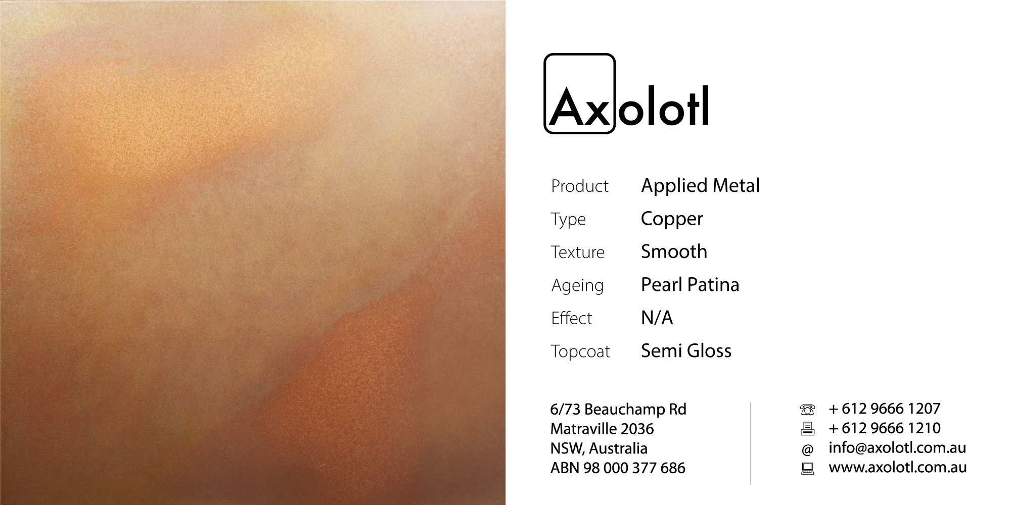 Copper — Smooth Pearl Patina