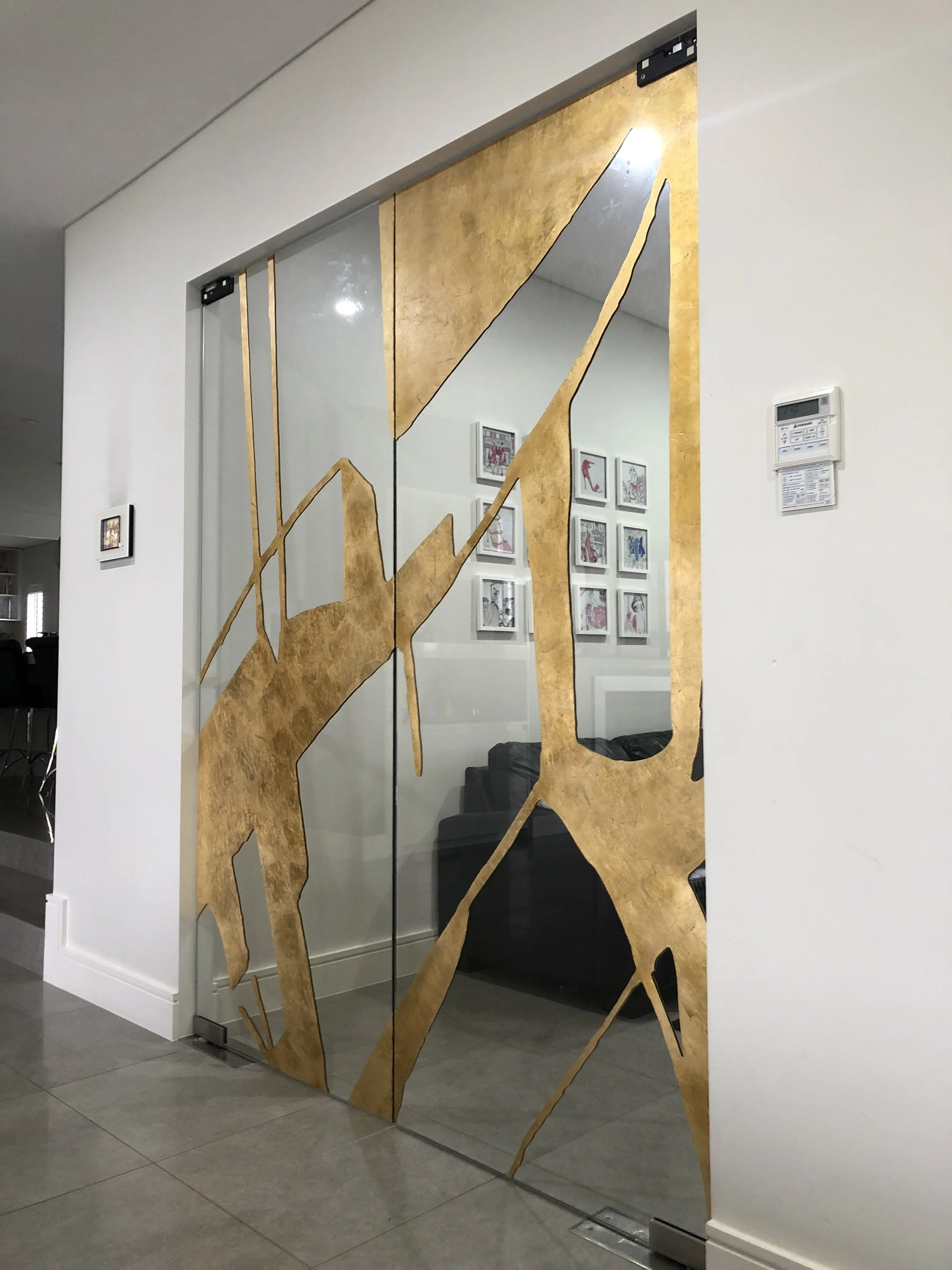 Gold Leaf Glass Doors2