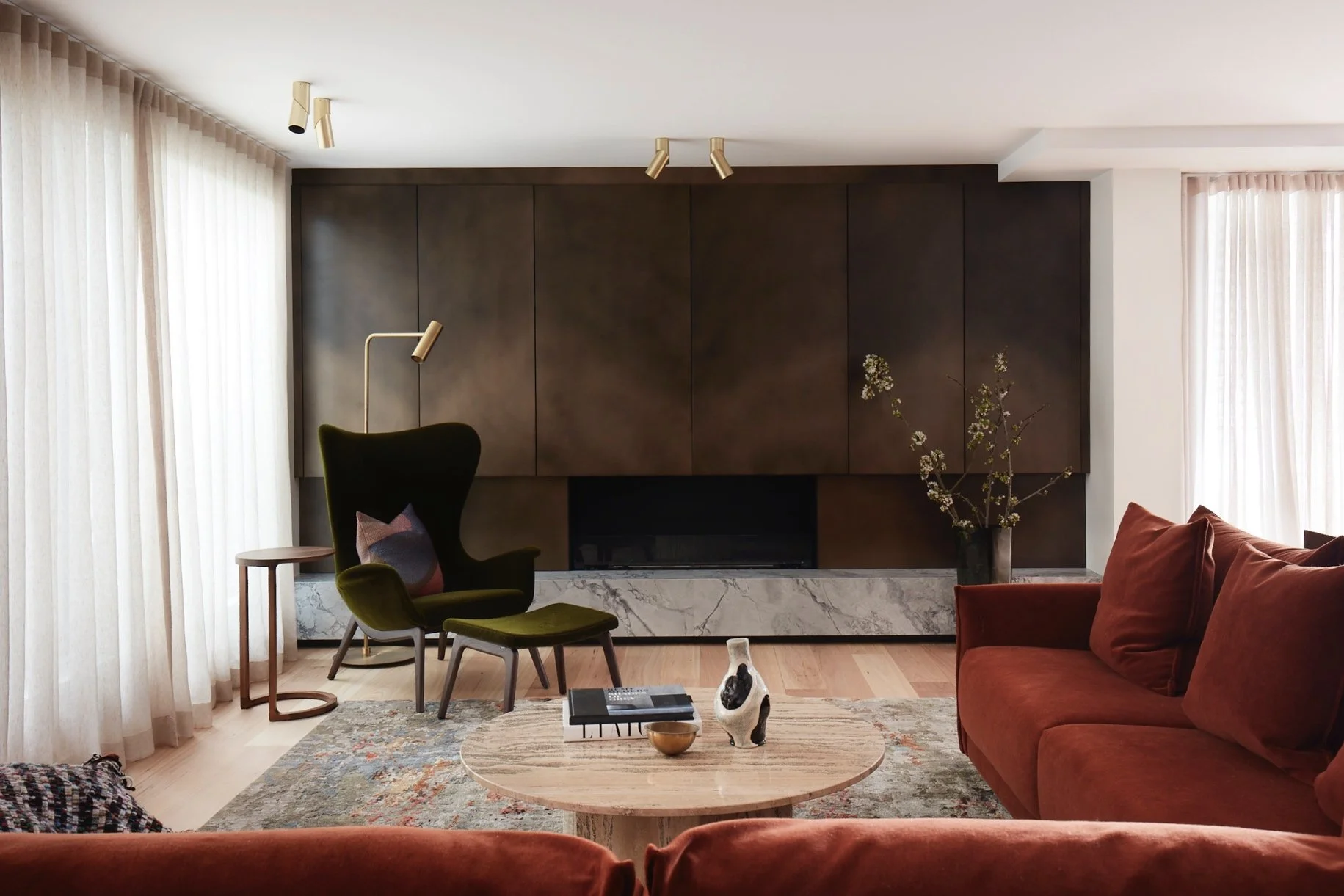 Consulting On Interiors Applied Metal Fireplace