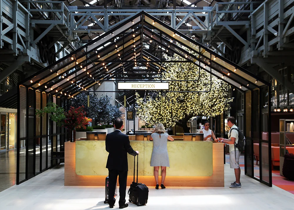 Ovolo Hotel | Brass Hicut Tarnish Reception Counter