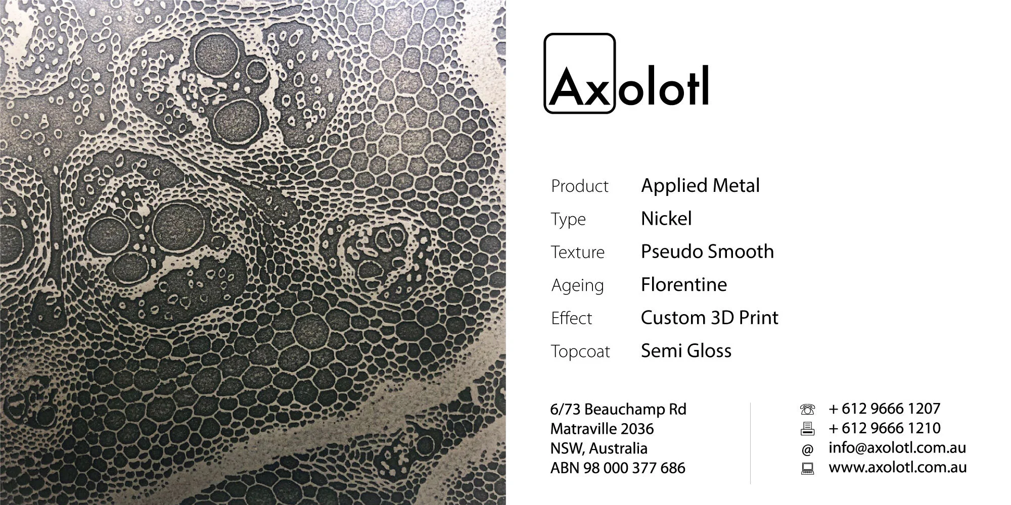 Nickel — Pseudo Smooth Florentine Custom3D Print