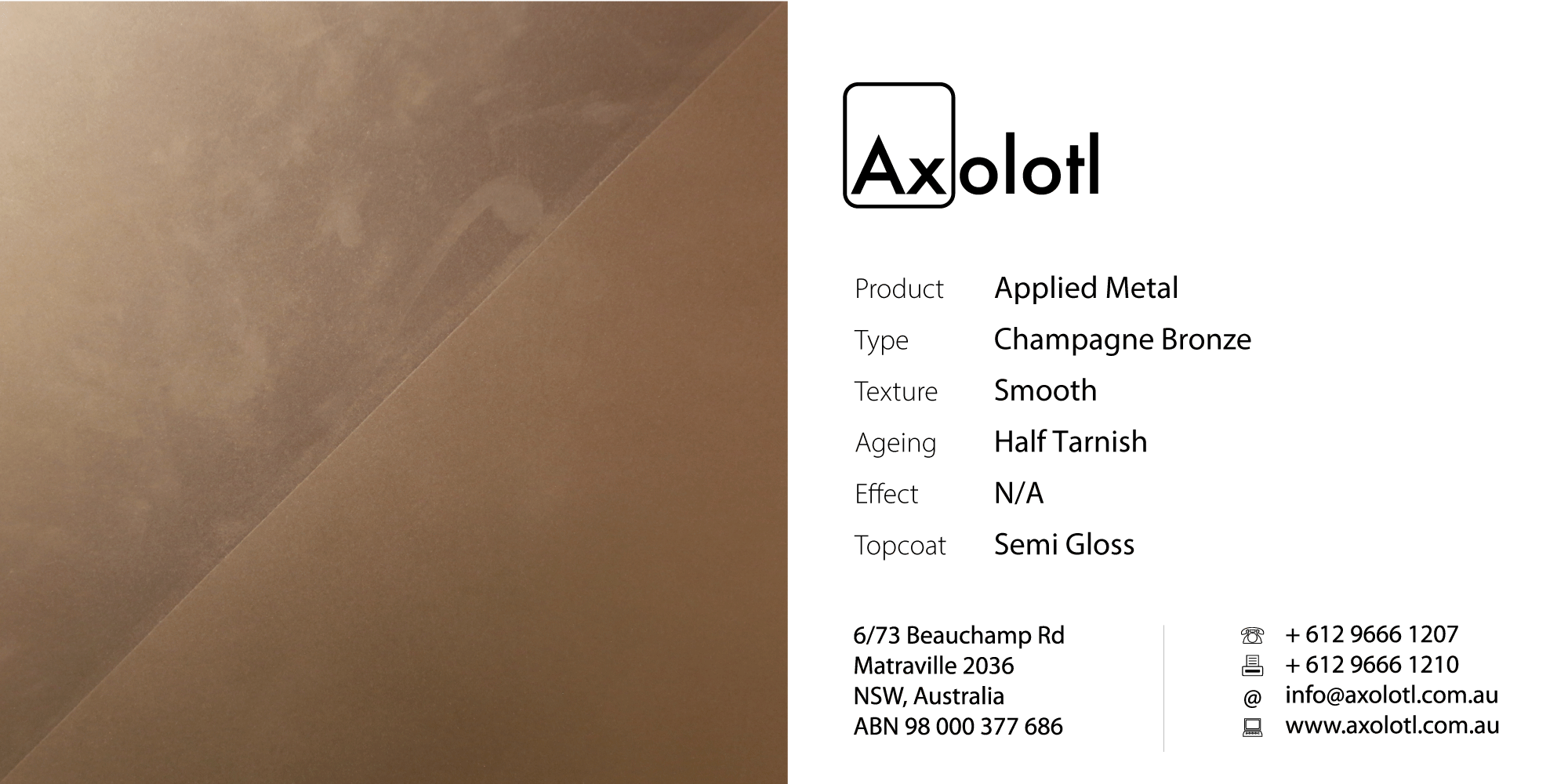 Champagne Bronze Half Tarnish