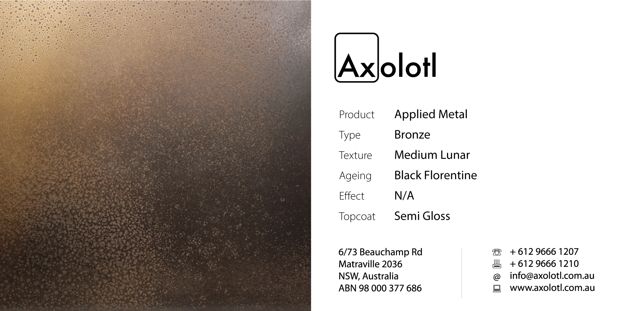 Bronze — Medium Lunar Black Florentine