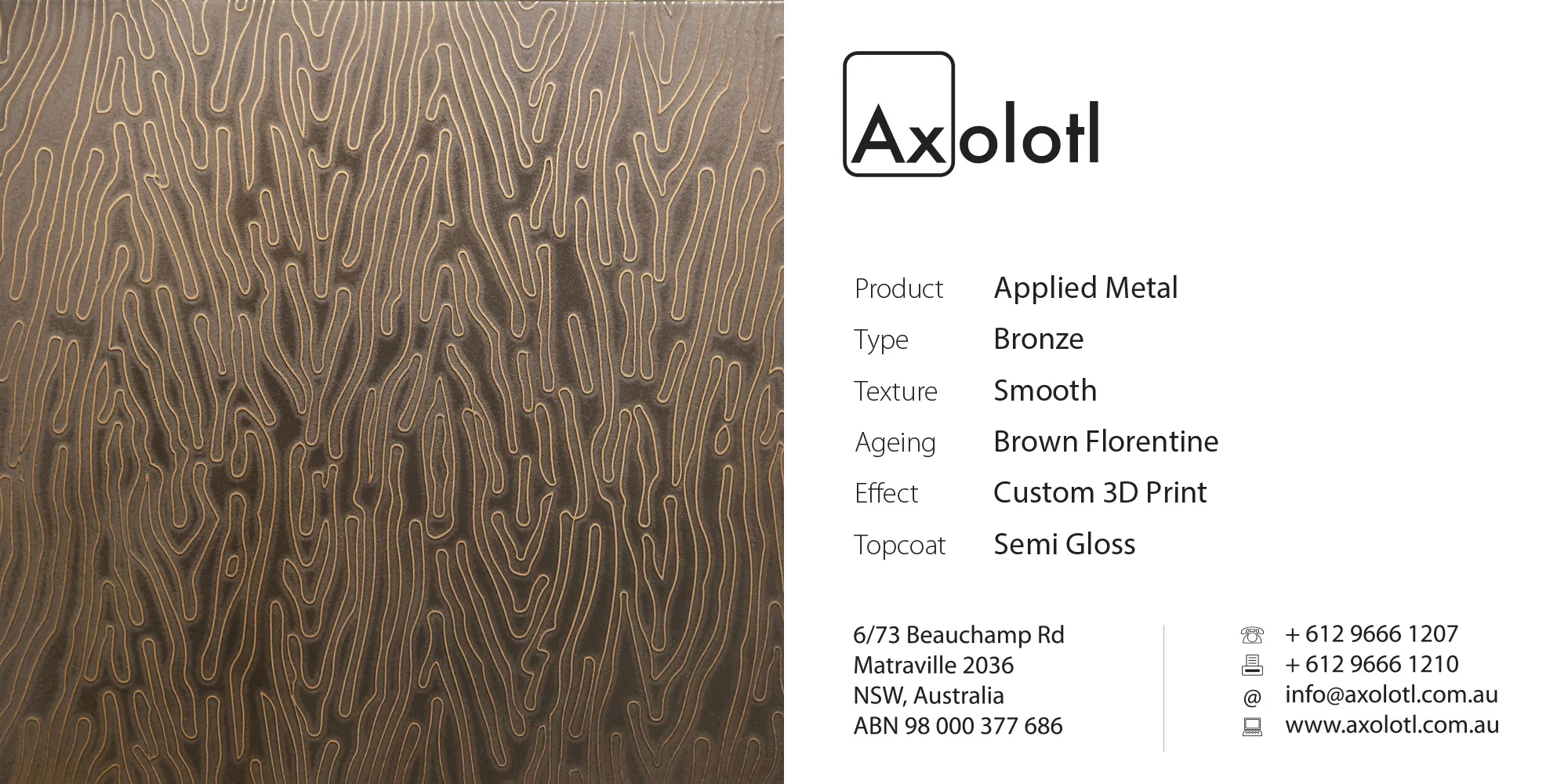 Bronze)Custom3D Print Brown Florentine