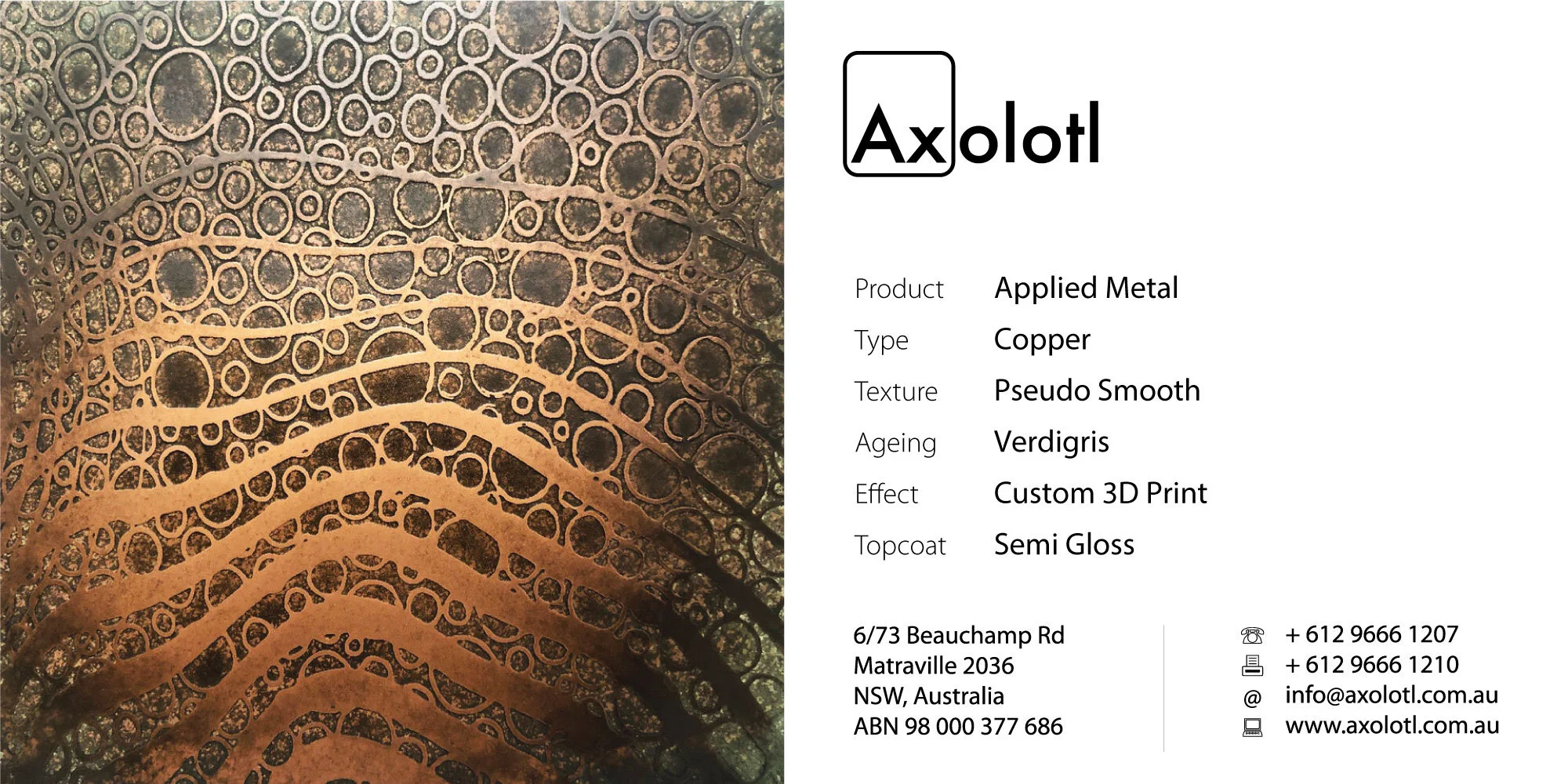 Copper — Pseudo-Smooth Verdigris Custom3D Print