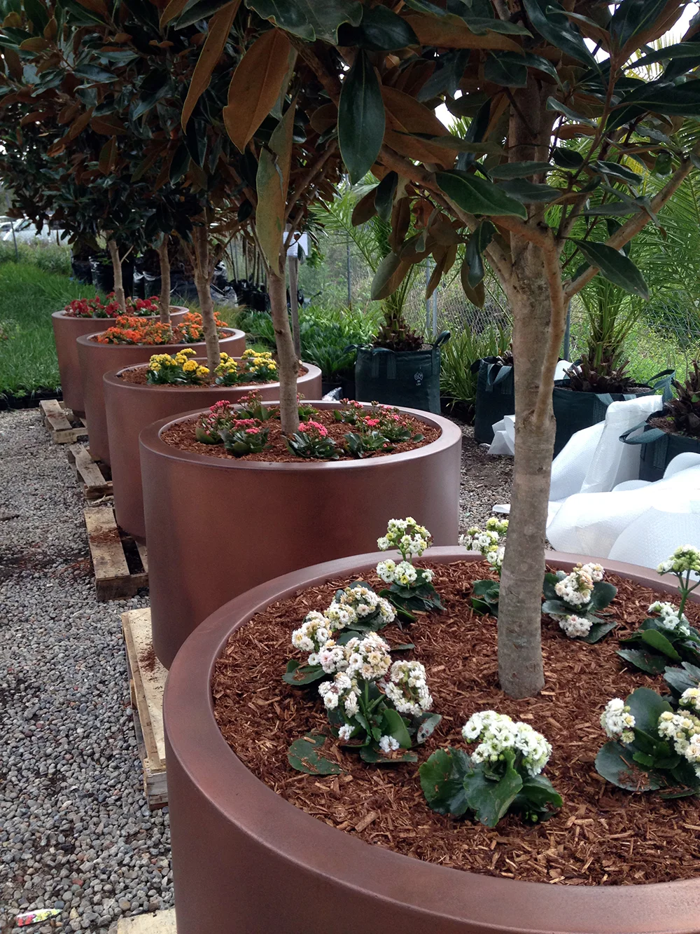 GRC Planters in Copper Smooth Pearl