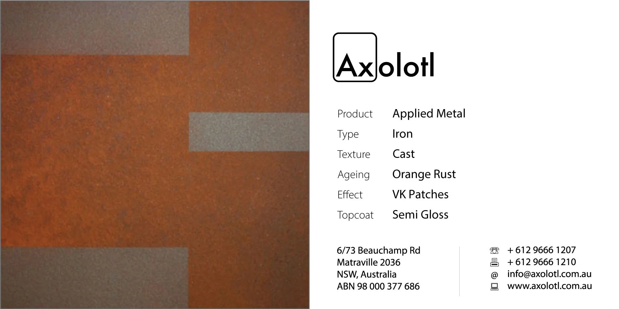 Orange Rust Iron Etch