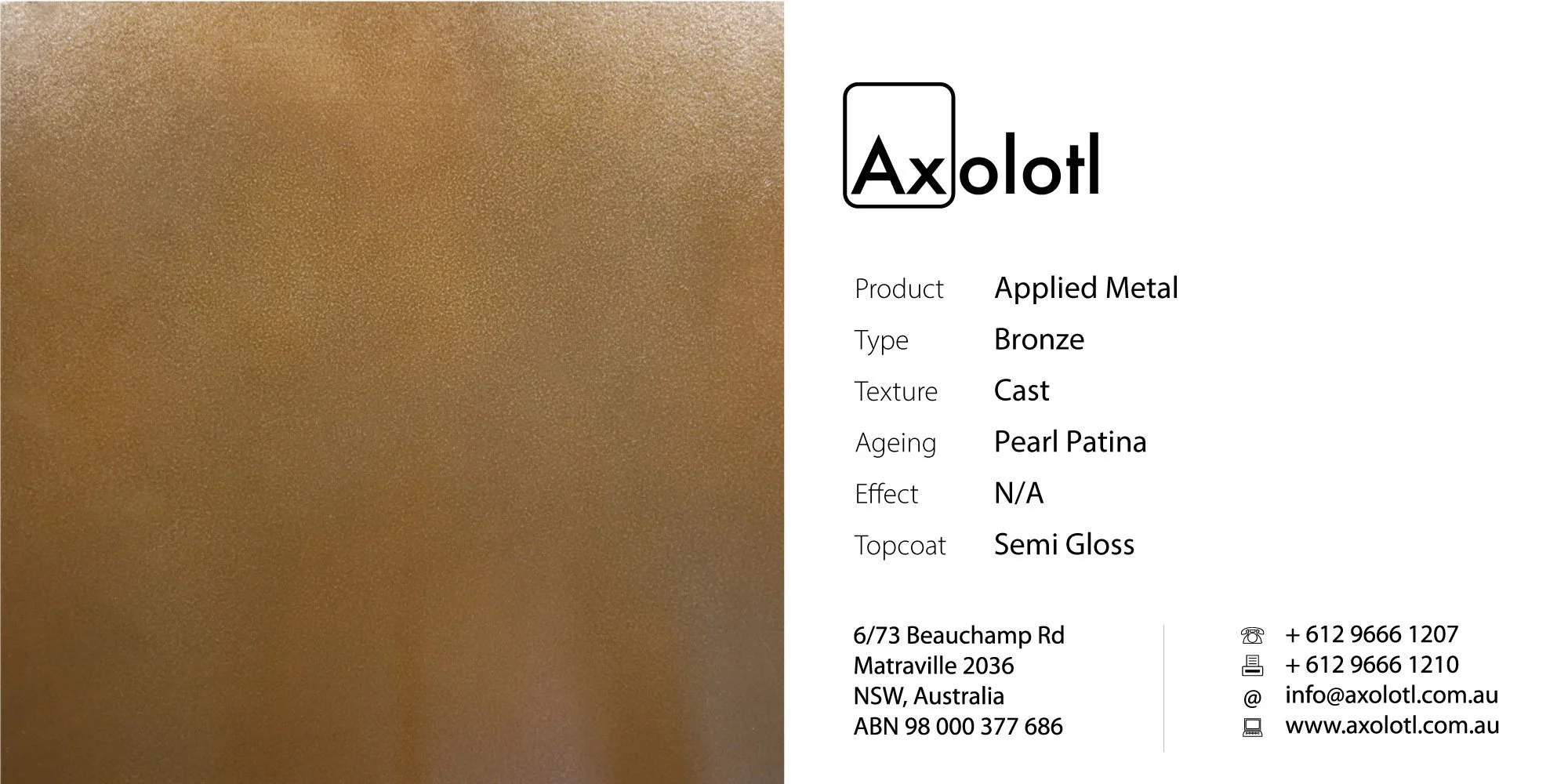 Bronze — Cast Pearl Patina
