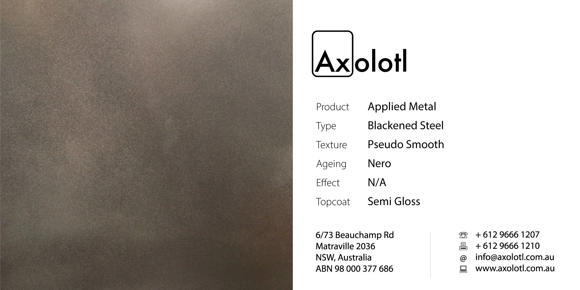 Blackened Steel Pseudo Smooth Nero