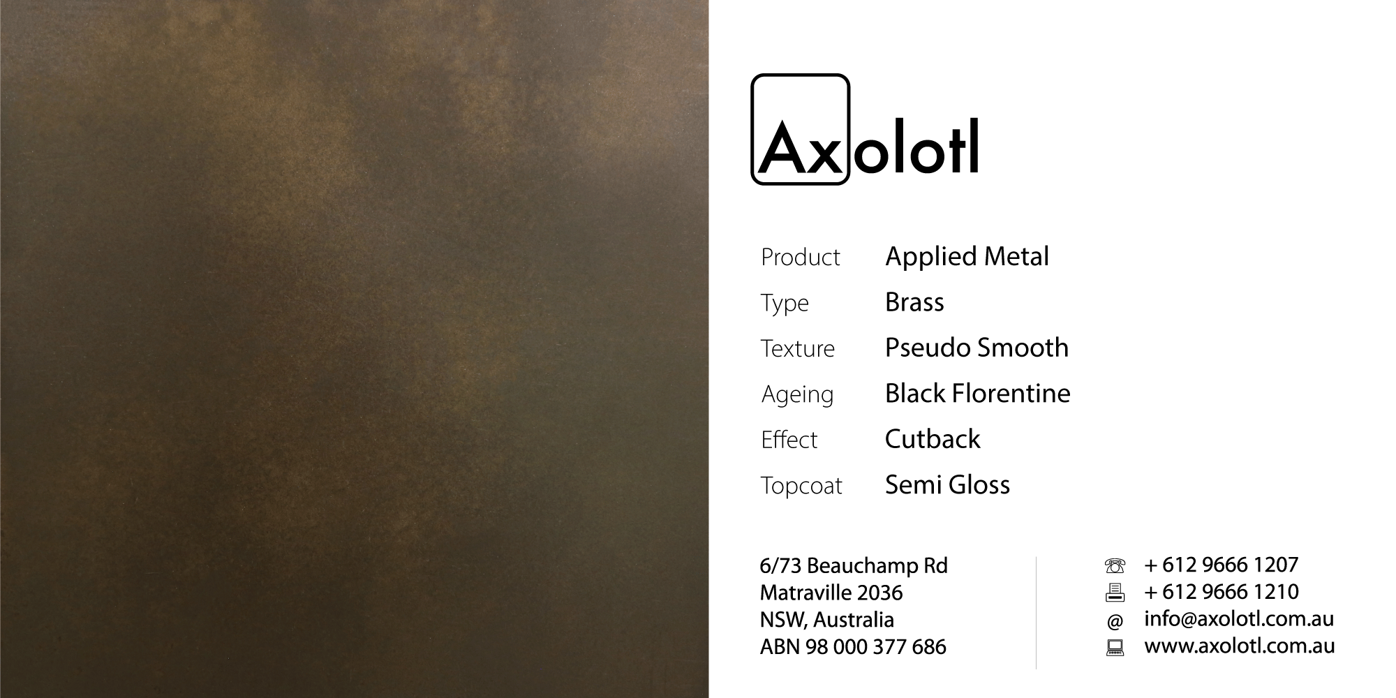 Brass — Pseudo Smooth Black Florentine Cutback