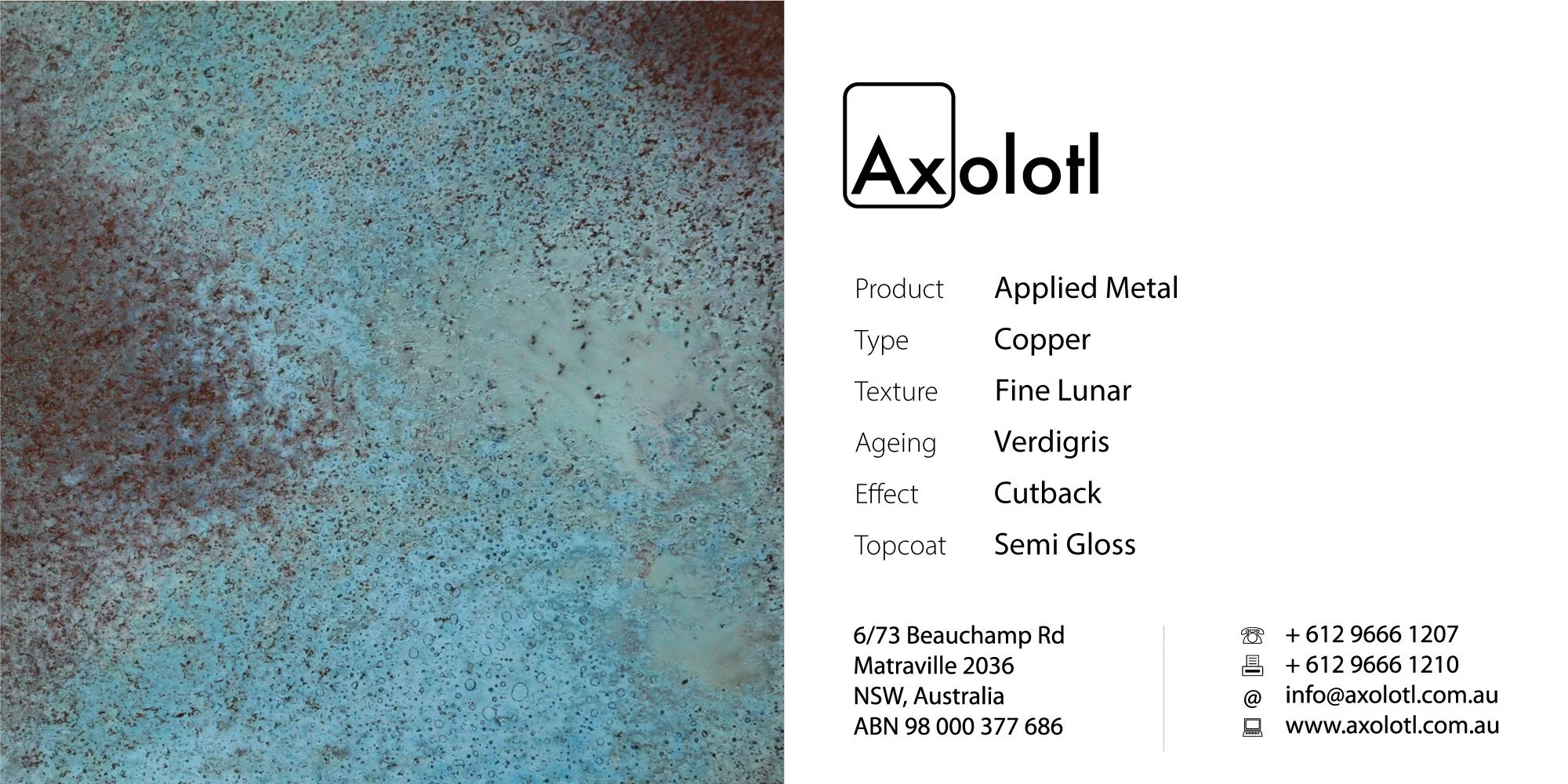 Copper — Fine Lunar Verdi Gris Patina