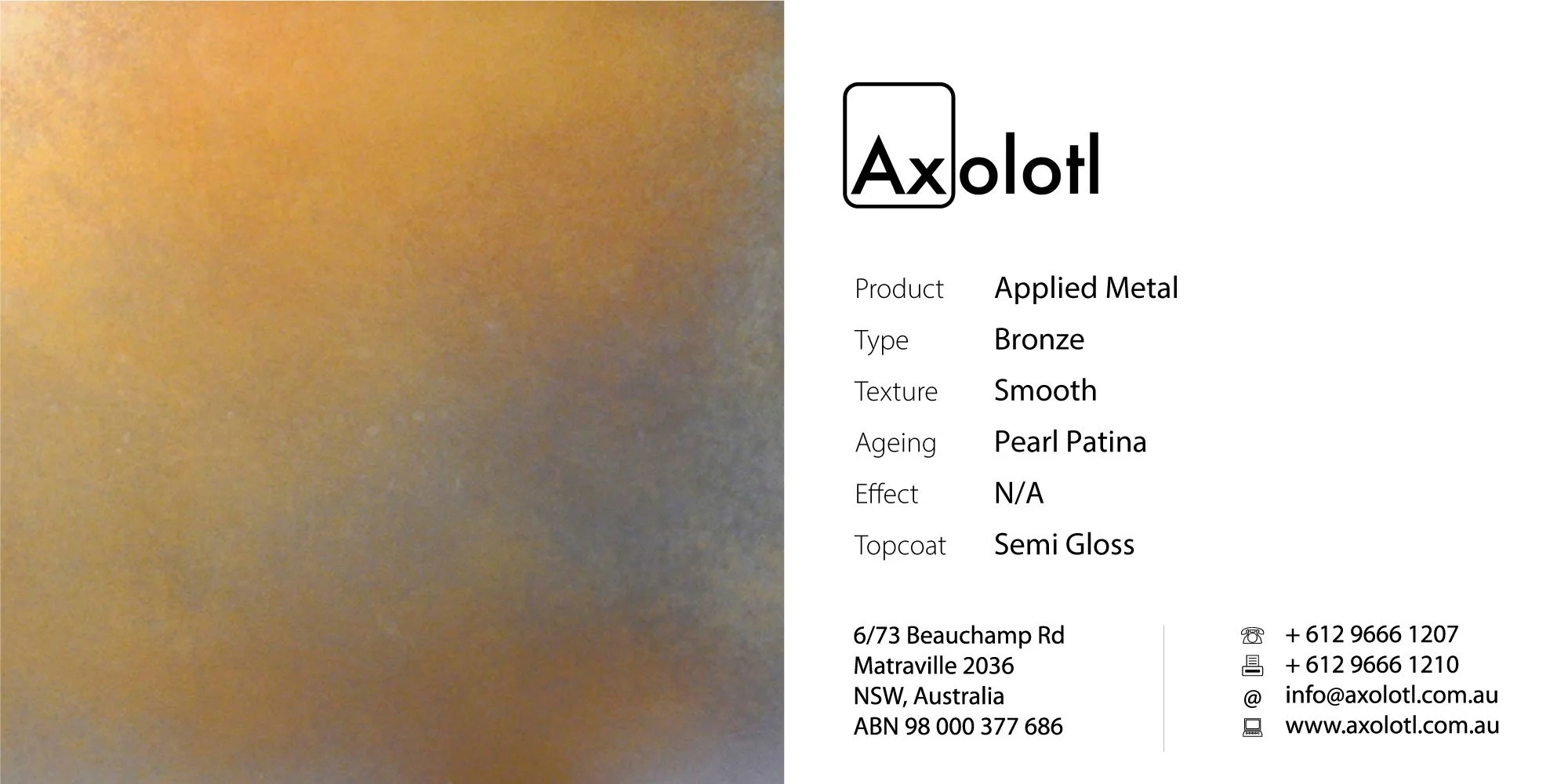 Bronze — Smooth Pearl Patina