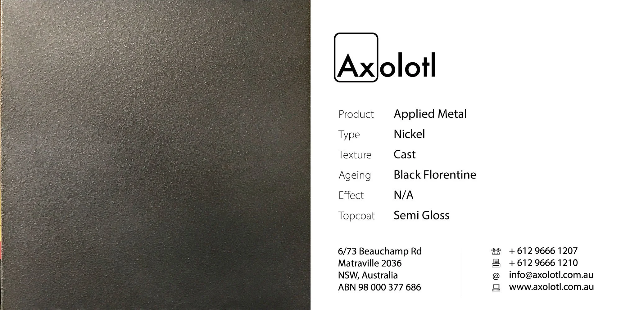 Nickel — Cast Black Florentine