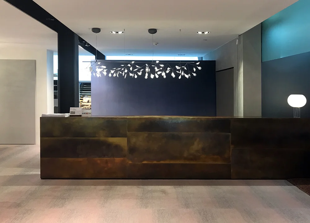 Space Furniture Counter | Brass Brown Florentine Tarnish