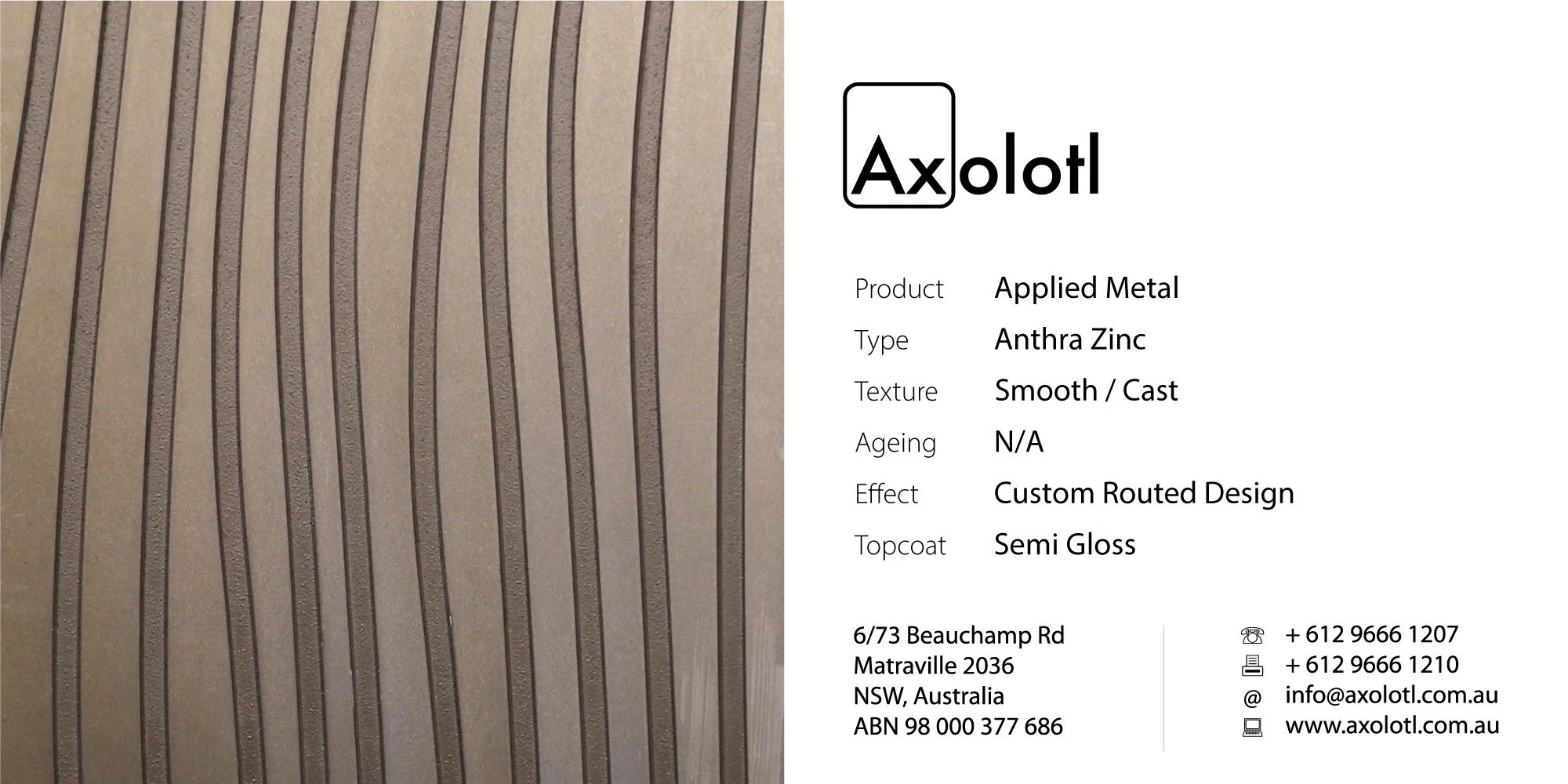 Anthra Zinc — Smooth Custom Routed Design
