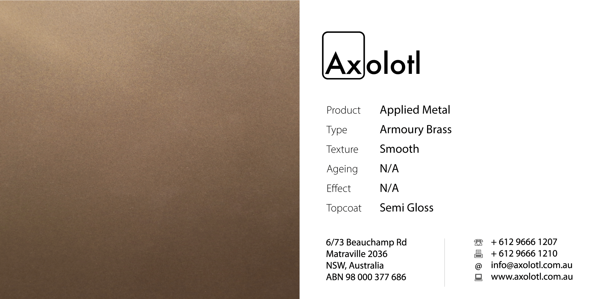 Armoury Brass — Smooth Semi-gloss