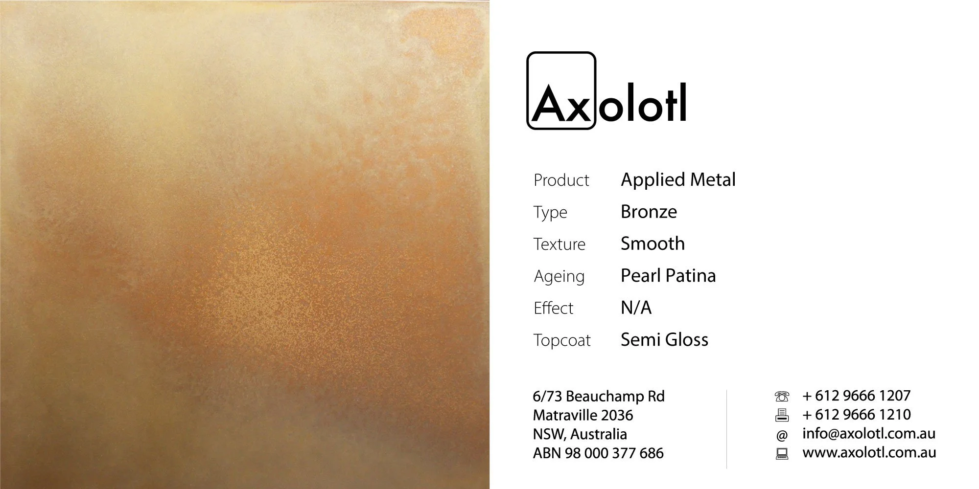 Bronze — Smooth Pearl Patina
