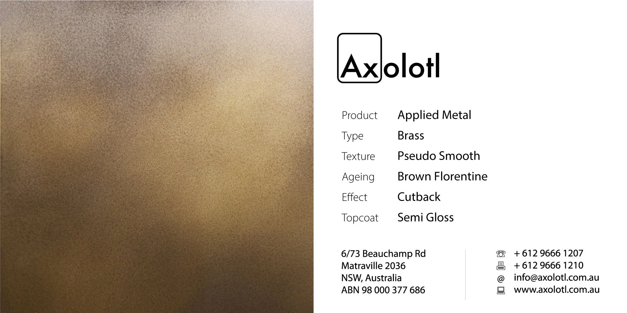 Brass — Pseudo Smooth Brown Florentine50%Cutback