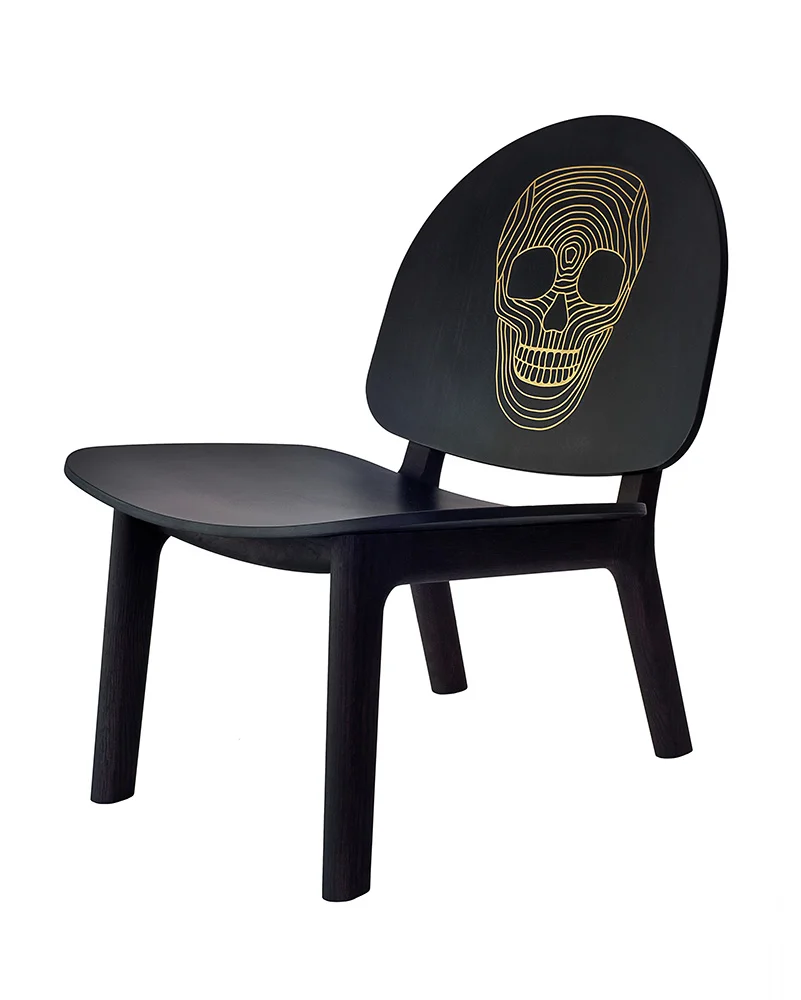 David Caon - Ghillie Chair | Brass Timber Link Skull