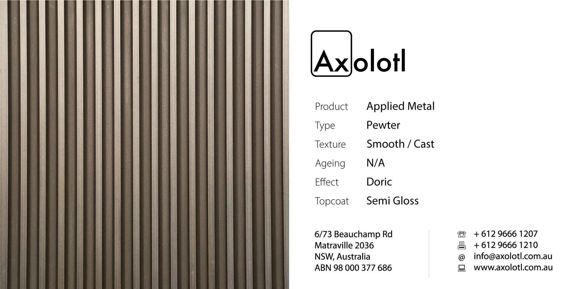 Pewter — Smooth Cast Doric