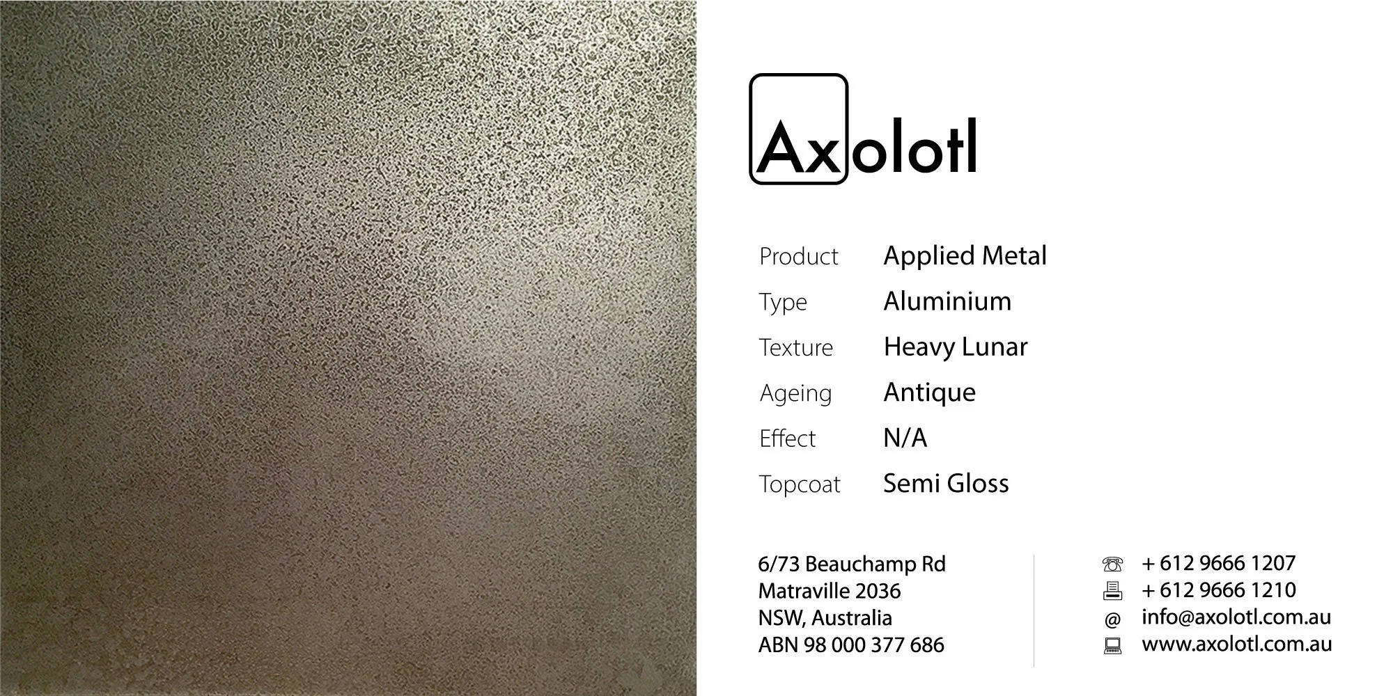 Aluminium — Heavy Lunar Antique
