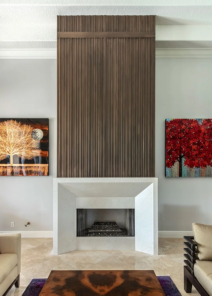 3D Routed Skyline in Bronze Psuedo Smooth Brown Florentine