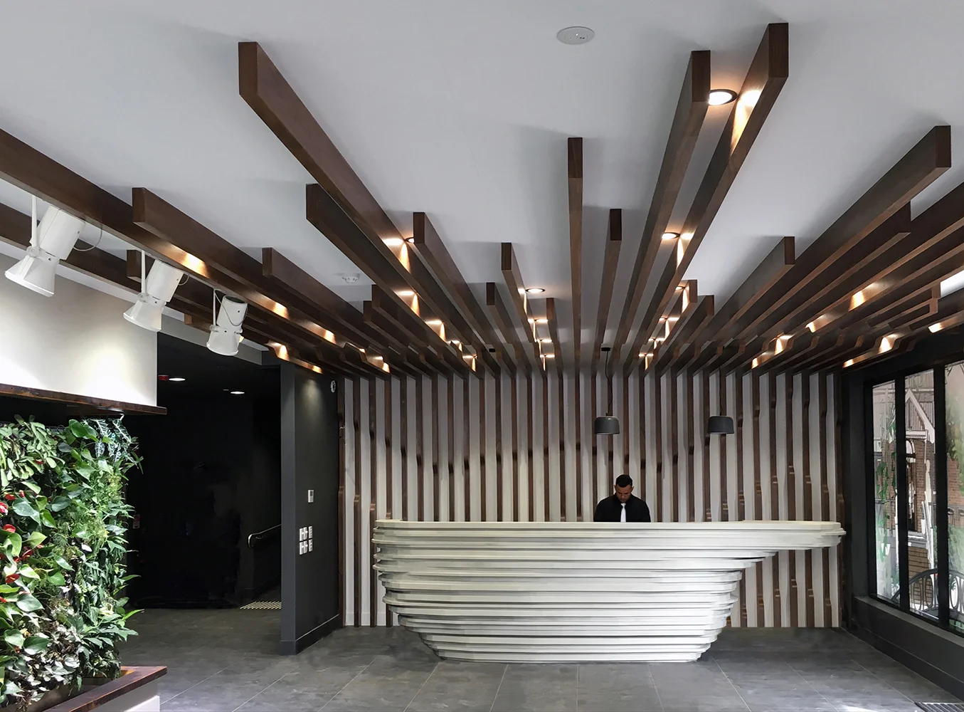 Layered Concrete Shale Counter