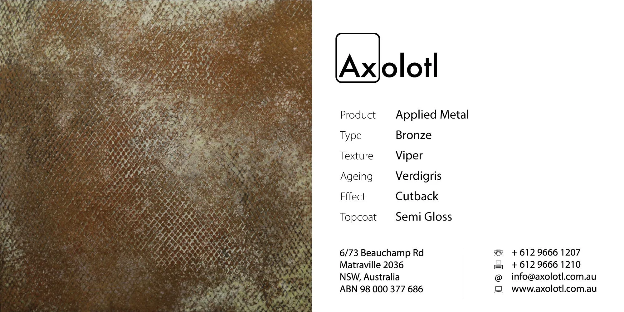 Bronze — Viper Verdi Gris Patina