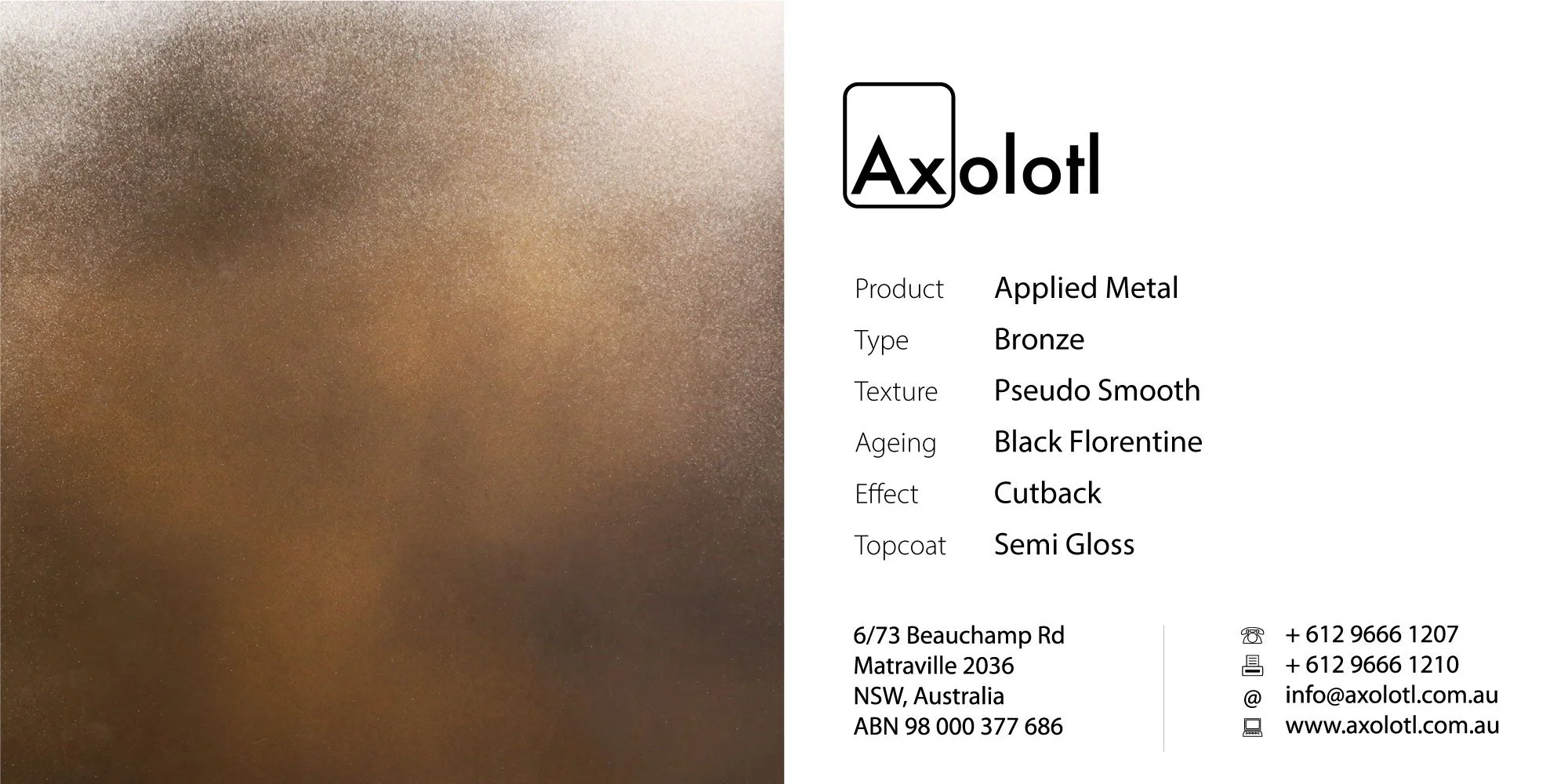 Bronze — Pseudo Smooth Black Florentine50%Cutback