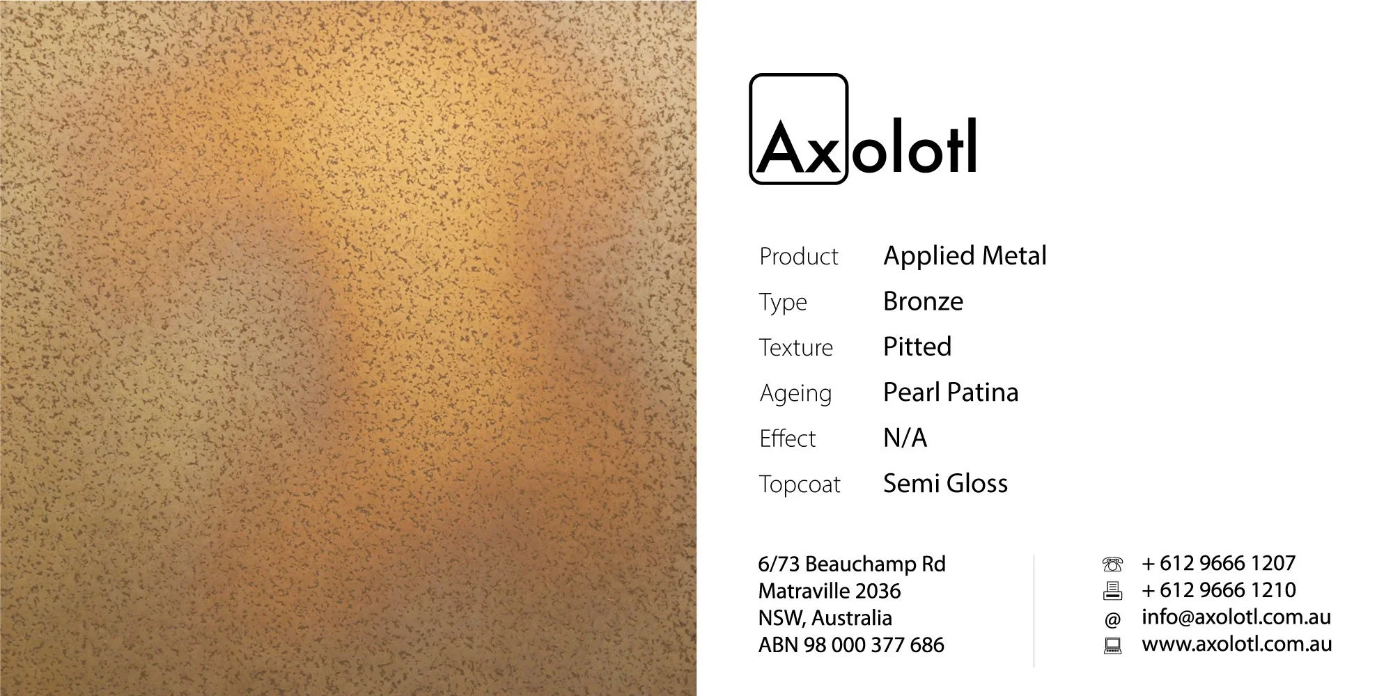 Bronze — Pitted Pearl Patina