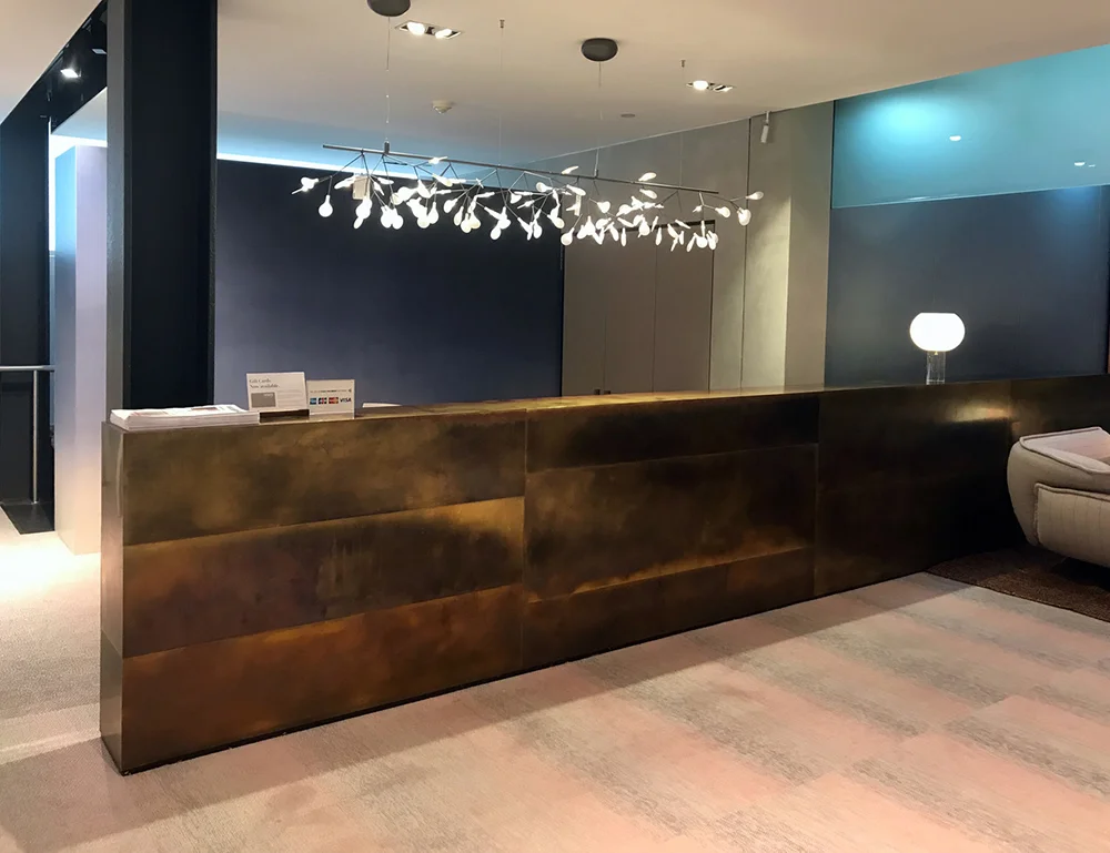 Space Furniture Counter | Brass Brown Florentine Tarnish