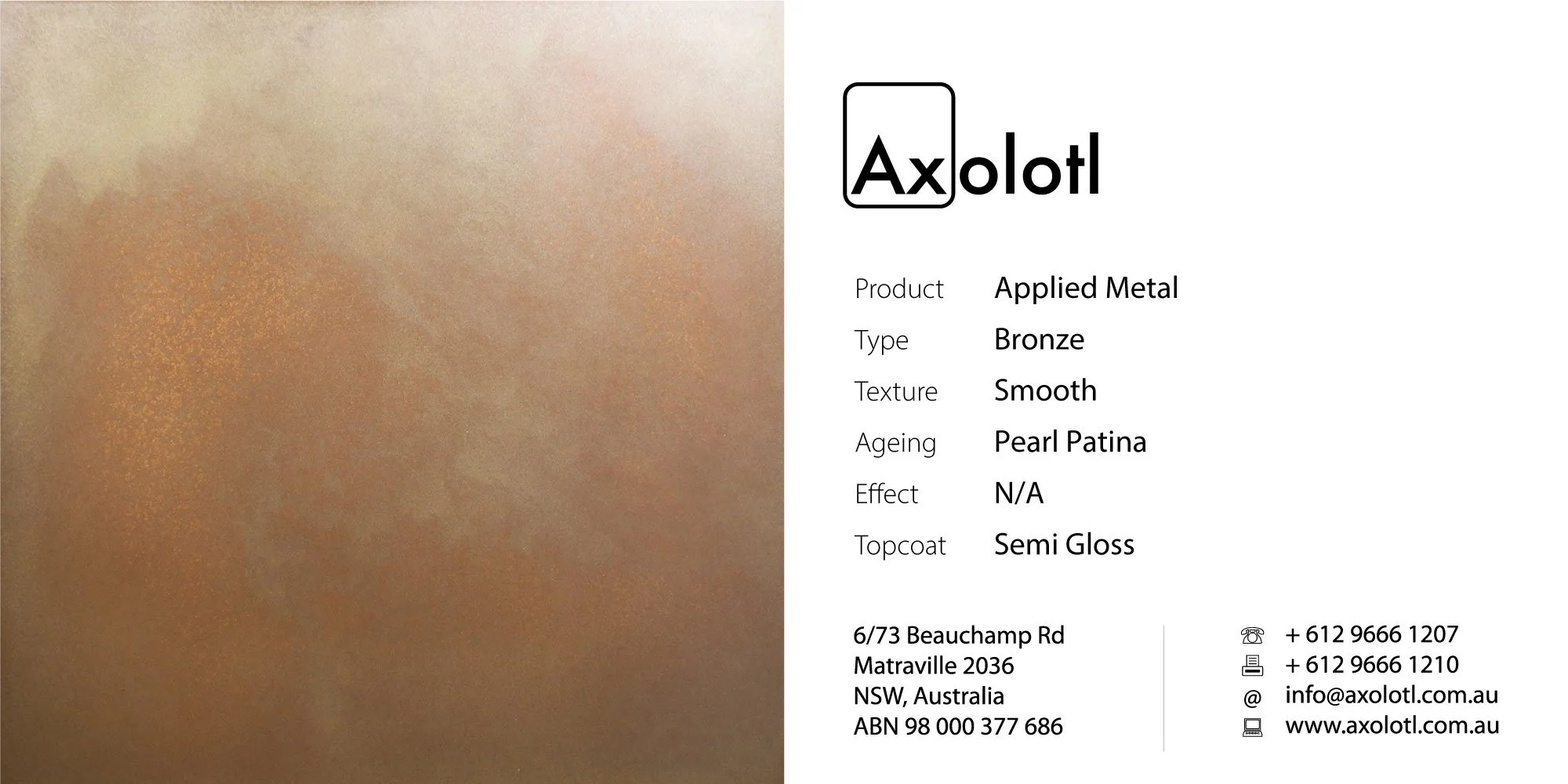 Bronze — Smooth Pearl Patina