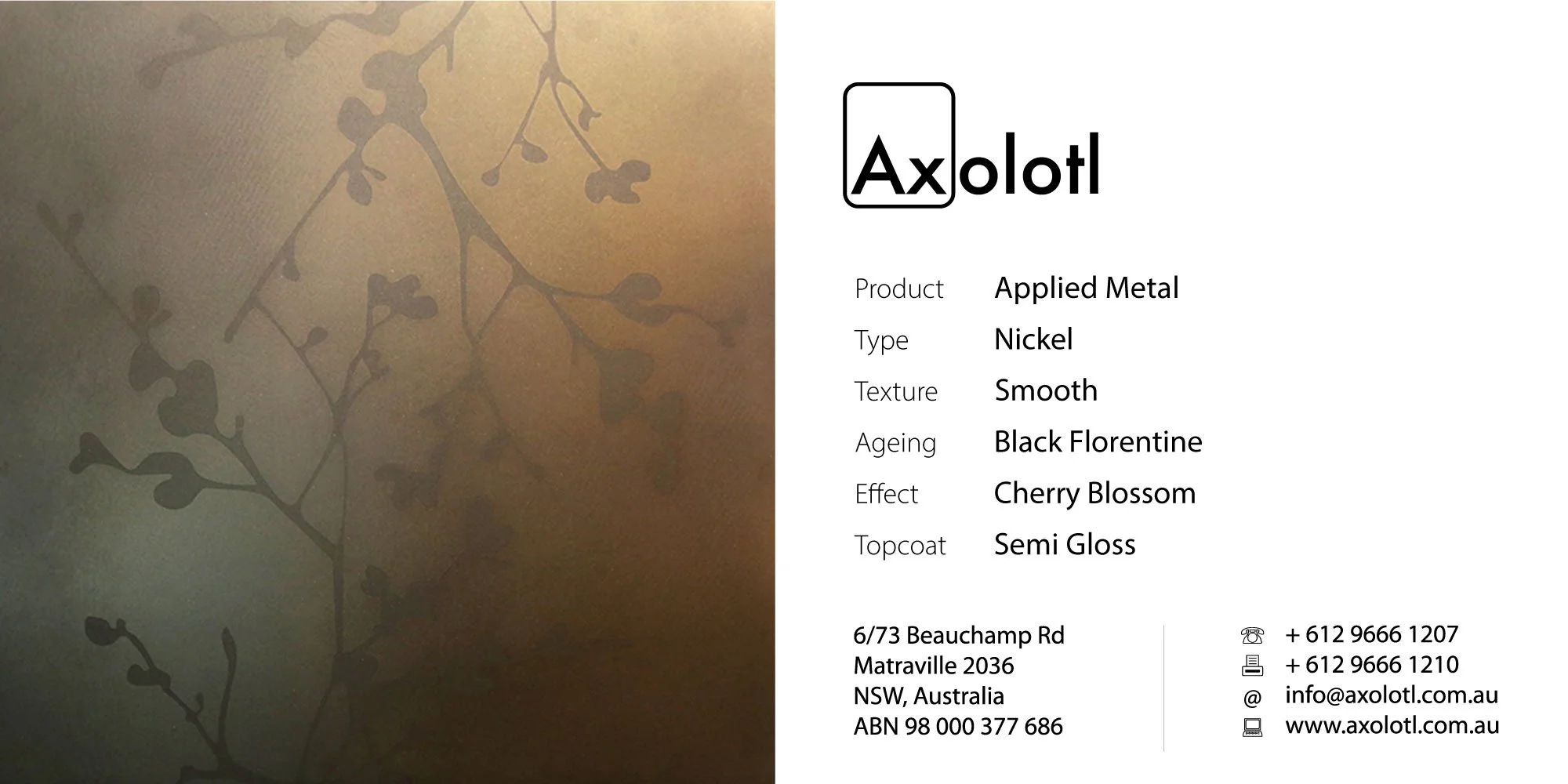 Nickel — Florentine Etched Cherry Blossom