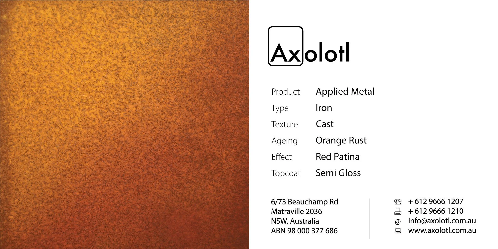 Orange Rust Red Patina