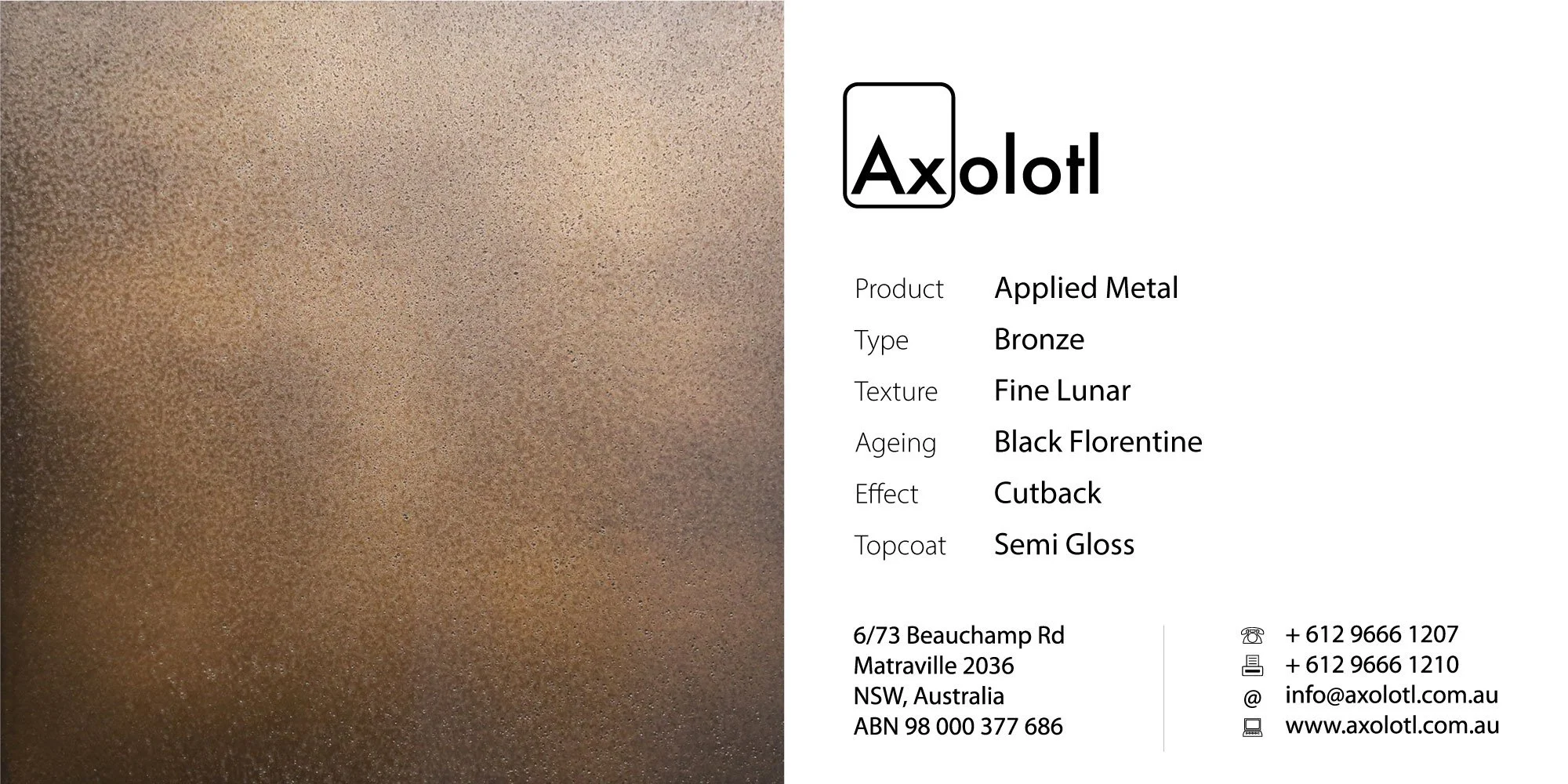 Bronze — Fine Lunar Black Florentine