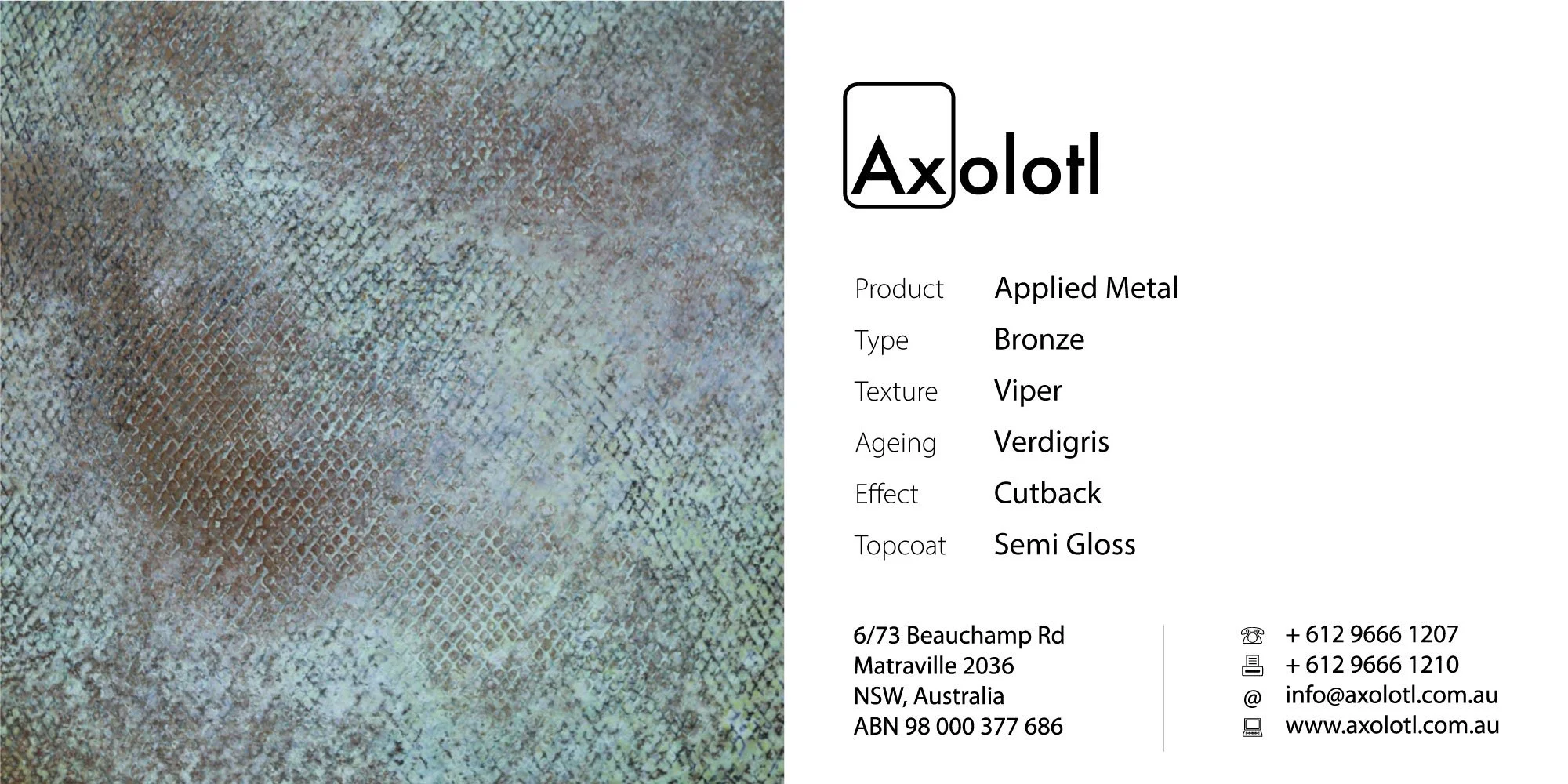 Bronze — Viper Verdi Gris Patina