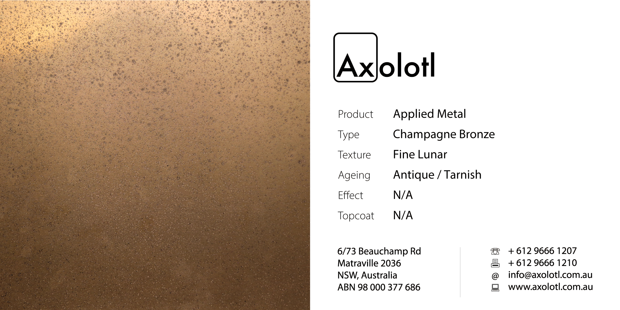 Champagne Bronze Fine Lunar Antique Tarnish