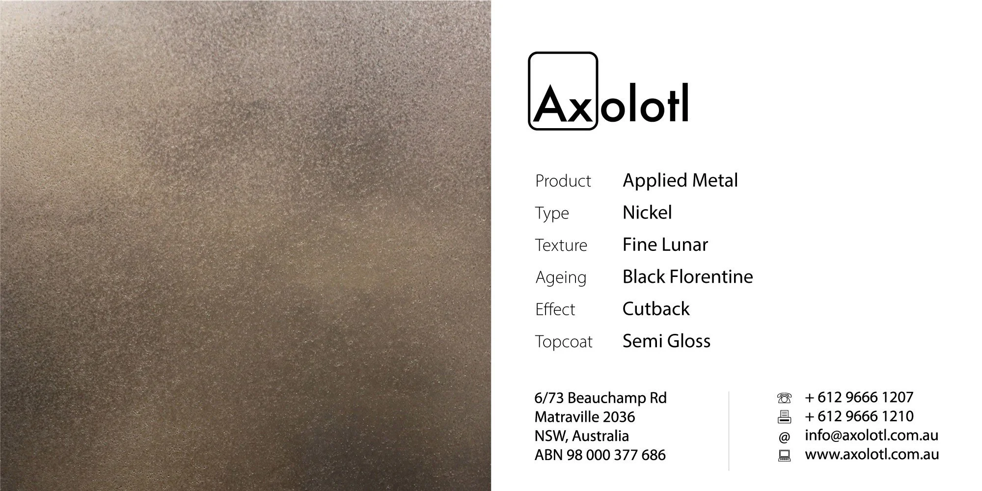 Nickel — Fine Lunar Black Florentine
