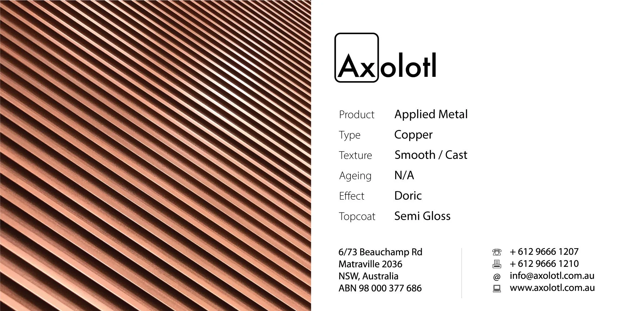 Doric Copper Smooth Cast